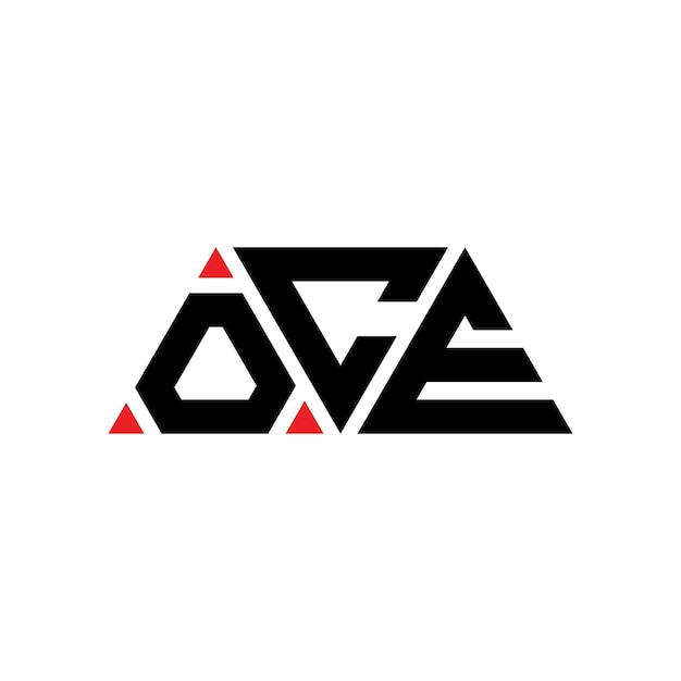 OCE triângulo letra logo design com forma de triângulo OCE logo design triângulo monograma OCE triángulo vetor logo modelo com cor vermelha OCE logo triangular simples Elegante e luxuoso Logo OCE