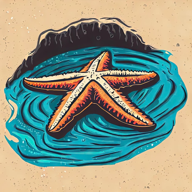 Vetor oceanic overture uma camiseta celebrando o encanto da estrela do mar
