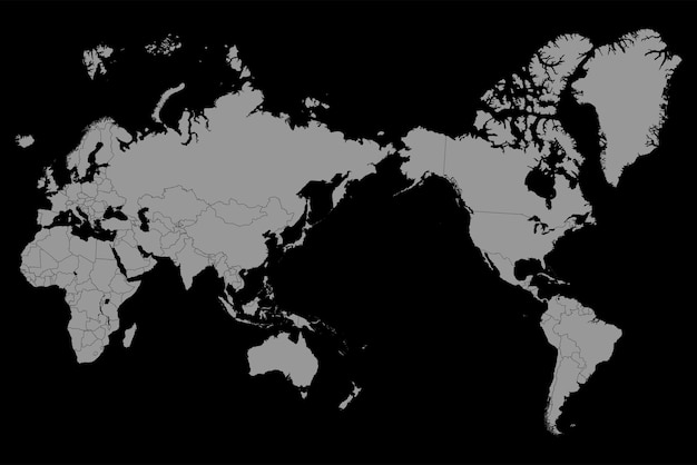 Oceano Pacífico na ilustração vetorial de mapa do mundo