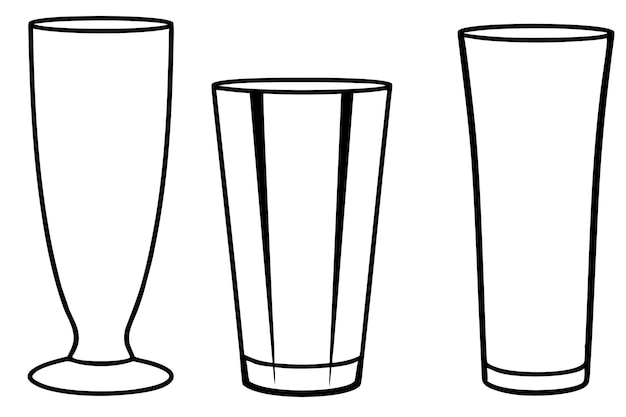 Óculos altos Arte de linha Alimentação Elegante Elegante Colecção de Ilustrações