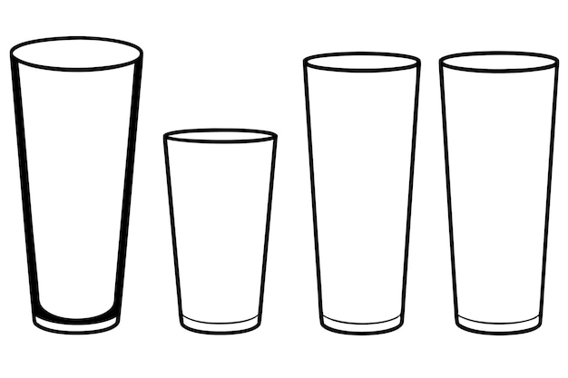 Óculos altos Arte de linha Alimentos Ilustrações de design moderno sofisticadas