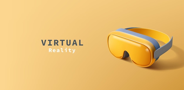 Óculos amarelos de realidade aumentada 3d para jogos, entretenimento, ciência, medicina e conceitos educacionais