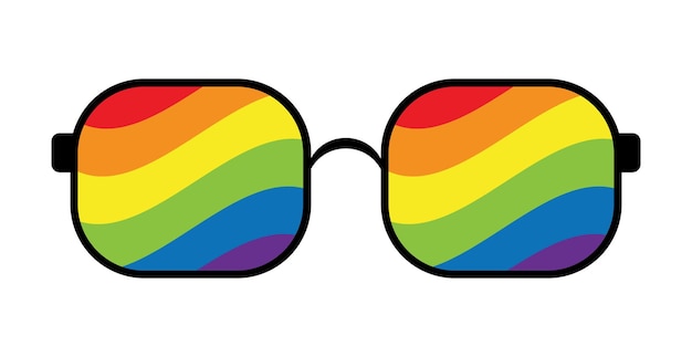 Óculos com uma bandeira para ilustração do dia do orgulho lgbt pare a homofobia para o dia internacional contra a homofobia