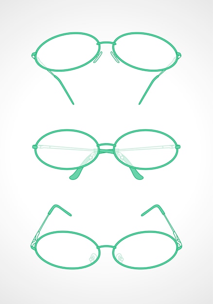 Vetor Óculos de cor verde no fundo gradiente