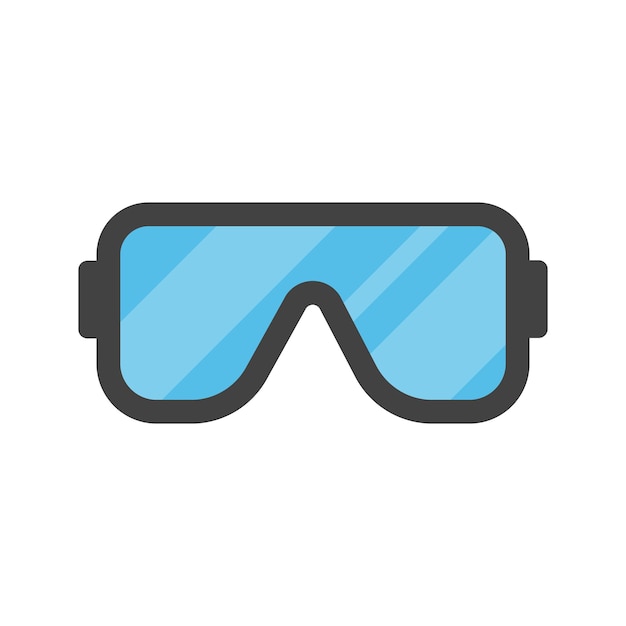 Vetor Óculos de esqui ou de proteção contra o smog máscara de estilo plano ilustração vetorial de design