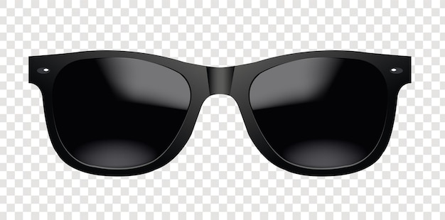 Óculos de sol pretos e fundo transparente