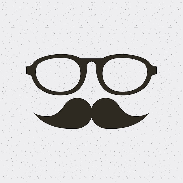 Vetor Óculos e bigode hipster estilo isolado ícone