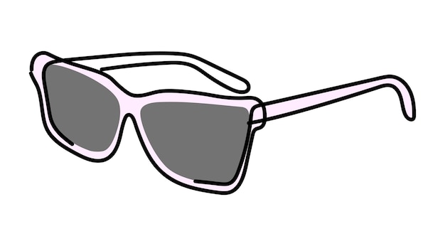 Óculos em estilo de desenho de arte de linha contínua vista frontal de óculos minimalista