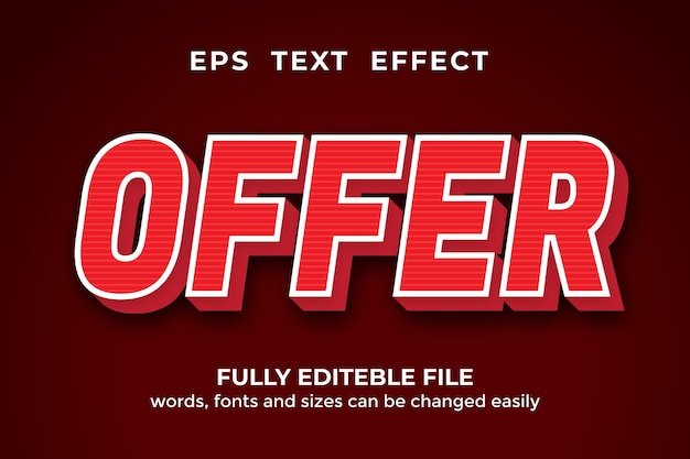 Oferece estilo de texto moderno editável com efeito de texto 3d