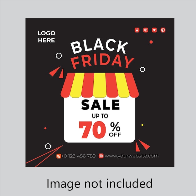 Oferta de Black Friday de mídia social pós-Tamplet 4