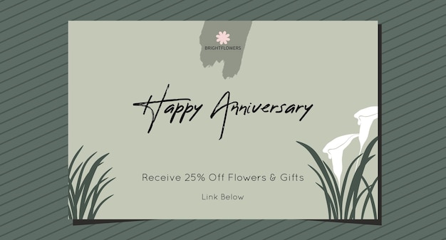 Oferta de e-mail de aniversário de noivado cartão feliz pincelada floral boletim promocional marketing nenhum ai