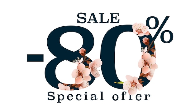 Oferta de venda de primavera 80 por cento de fliers salvar a temporada Ilustração vetorial