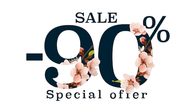 Oferta de venda de primavera 90 por cento de fliers salvar a temporada Ilustração vetorial