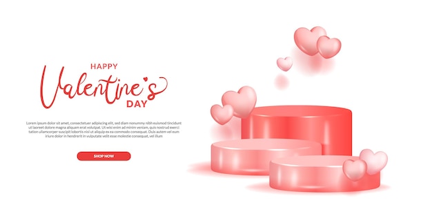 Oferta de venda do dia dos namorados 39 promoção de desconto com exibição de produtos no palco do pódio rosa doce