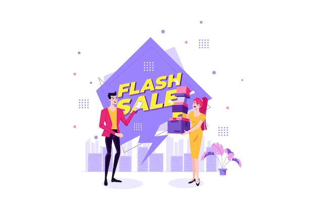 Vetor oferta de venda em flash