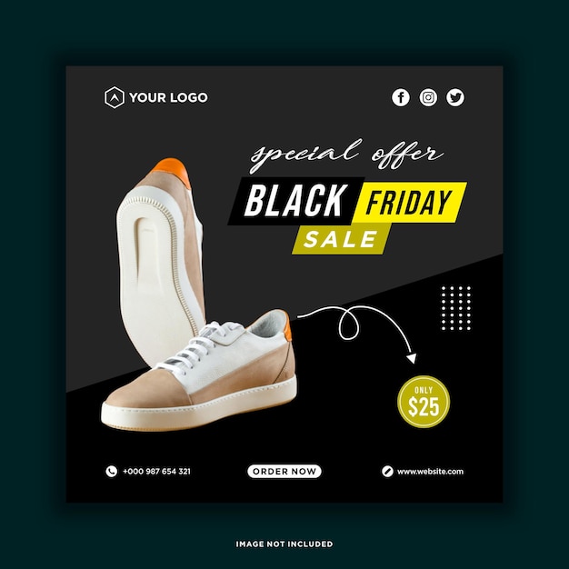 Oferta especial black friday social media post instagram facebook template premium vector