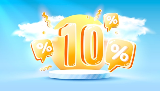 Oferta especial de mega venda de verão 10 fora do banner de venda cadastre-se vetor de promoção