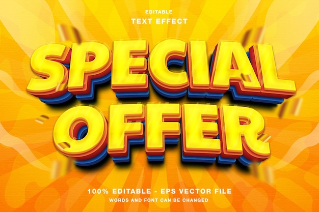 Oferta especial efeito de texto editável 3d