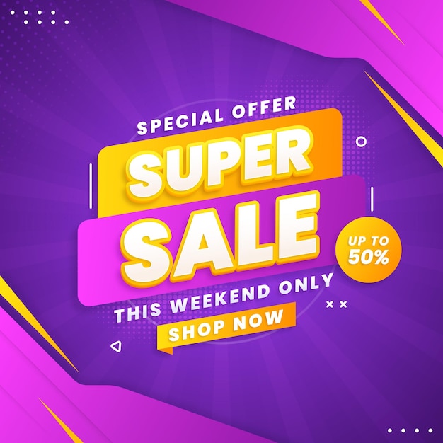 Oferta especial promoção de padrão de banner de super venda de desconto