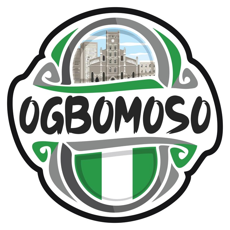 Vetor ogbomoso nigéria bandeira viagem lembrança adesivo skyline landmark logo emblema selo selo emblema svg eps