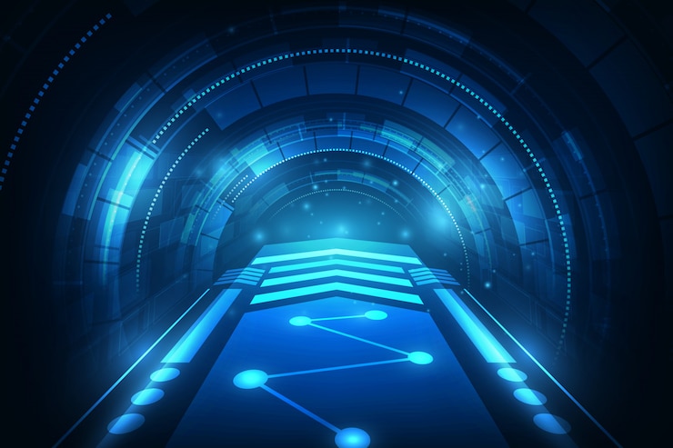 Vetor oi tecnologia conexão futurista conceito plano de fundo