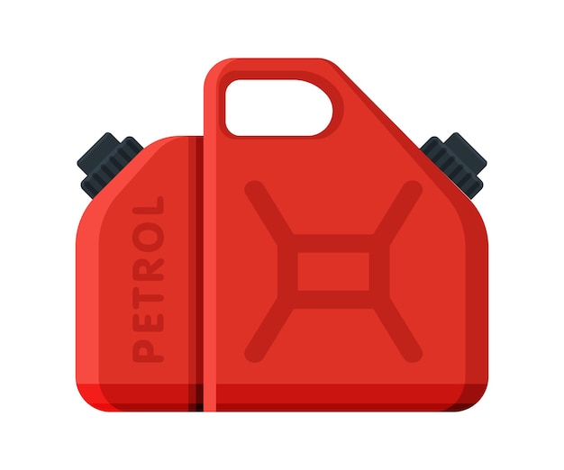 Vetor oil fuel jerrycan red plastic canister para ilustração vetorial de gasolina