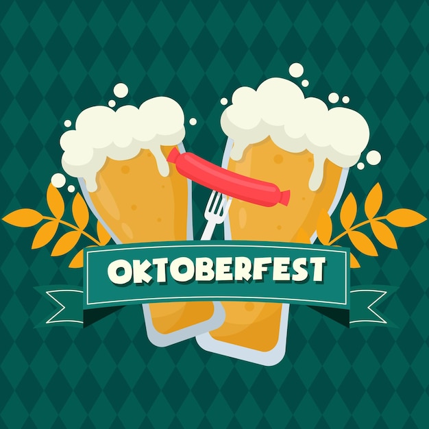 Oktoberfest do festival internacional da cerveja de munique, fundo de publicidade - ilustração vetorial