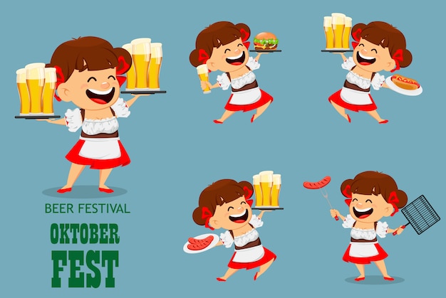 Oktoberfest, festival da cerveja. mulher engraçada