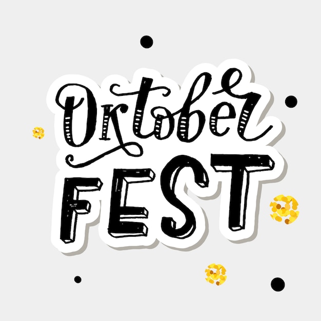 Oktoberfest letras férias de texto de pincel de caligrafia