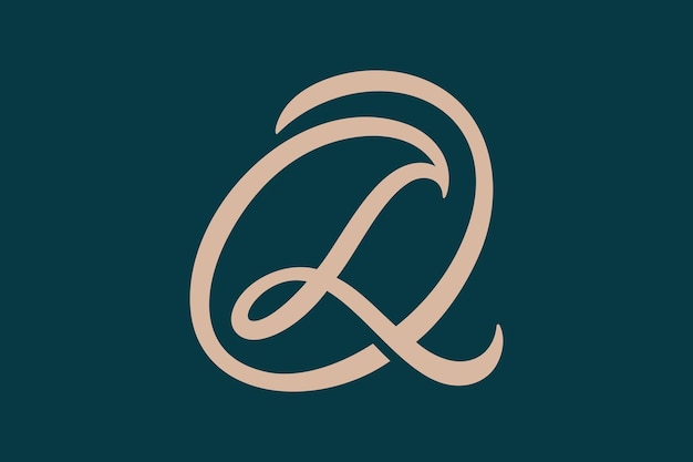 Ol lettering monograma assinatura script logo
