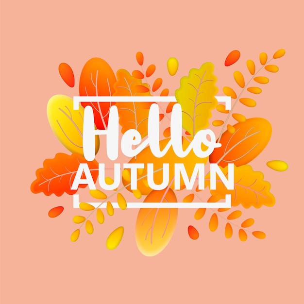 Olá design de cartão de outono.