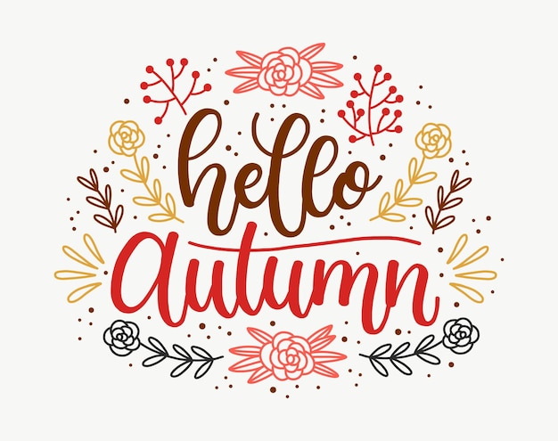 Olá design de letras de outono
