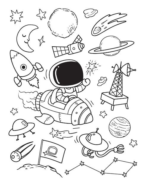 Olá doodle espacial