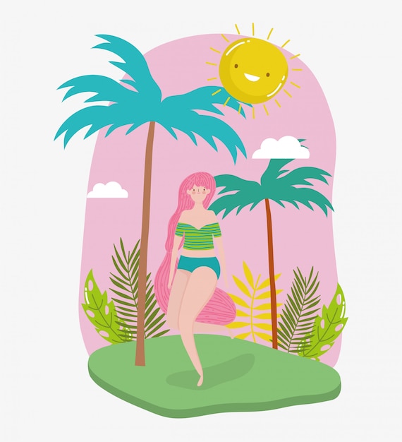 Olá férias de verão mulher