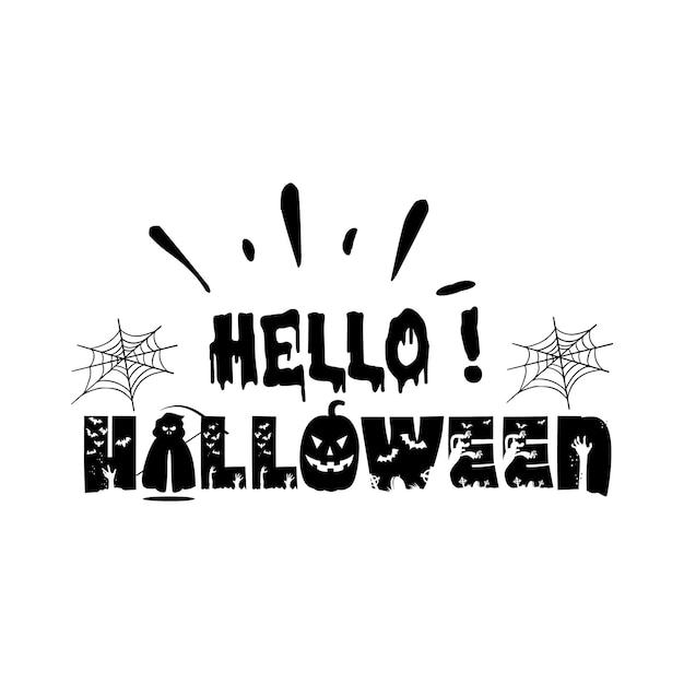 Olá ! letras de tipografia de halloween para camiseta