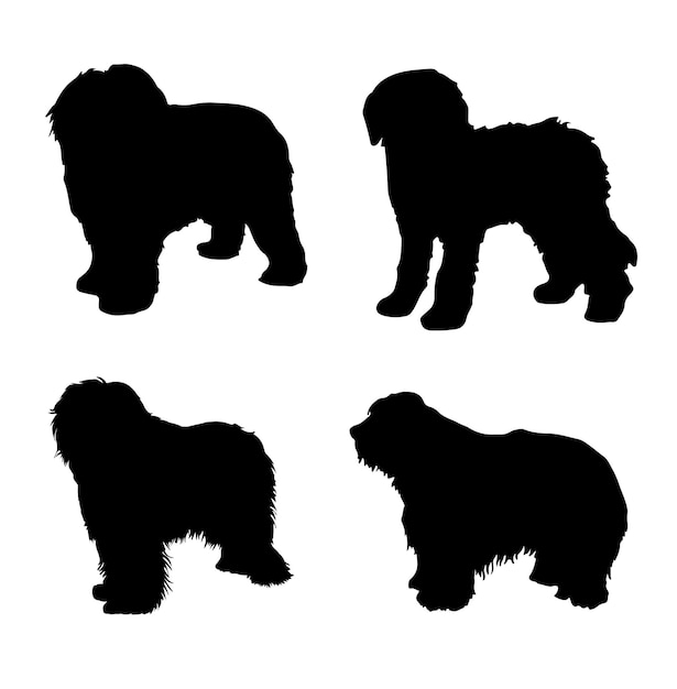 Old English Sheepdog Silhouette Pack