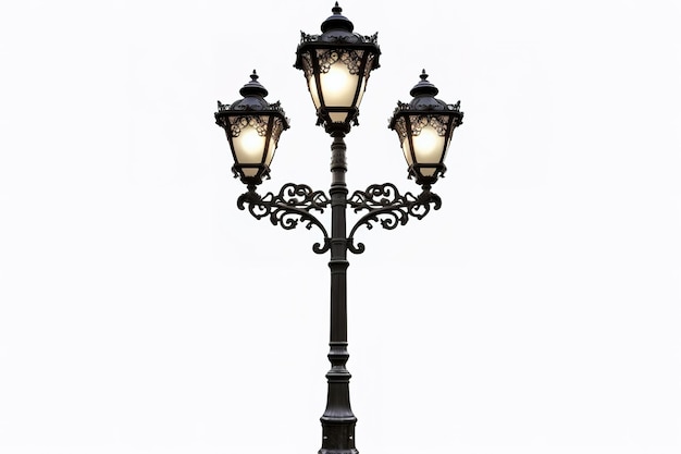 Vetor old street lamp isolado em fundo branco