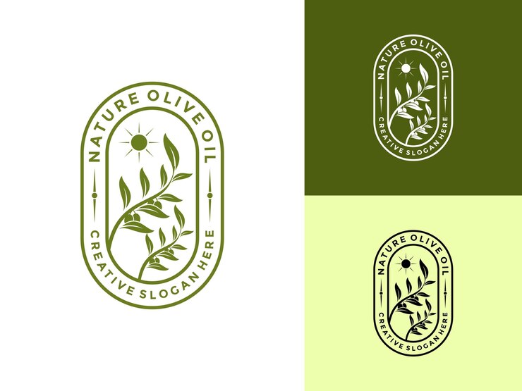 Vetor óleo de azeitona moderno logo vector ilustração premium oliva óleo logo design template