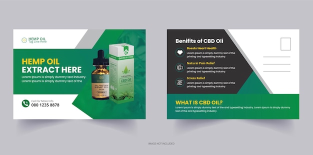 Óleo de cânhamo aqui cartão postal venda de produtos cannabis sativa design de cartão postal modelo