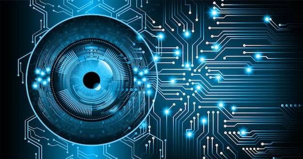 Olho cyber circuito futuro tecnologia conceito plano de fundo