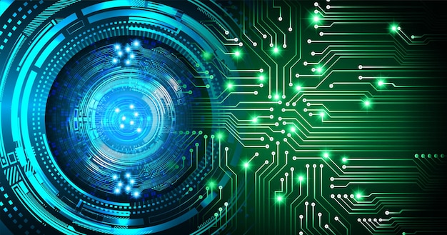 Olho cyber circuito futuro tecnologia conceito plano de fundo