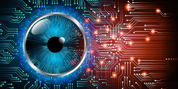 Vetor olho cyber circuito futuro tecnologia conceito plano de fundo