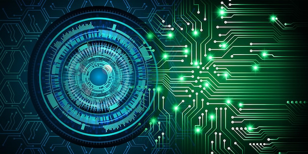 olho cyber circuito futuro tecnologia conceito plano de fundo