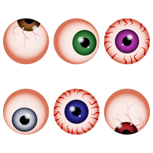 Vetor olhos assustadores de halloween conjunto de olhos realistas