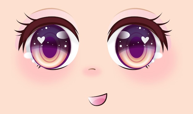 Olhos de expressões de anime manga girl