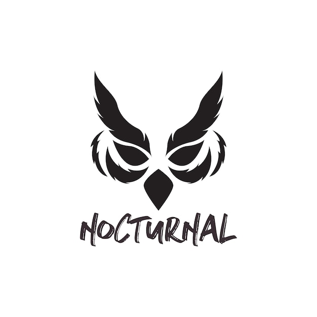 Olhos de cabeça noturnos design de logotipo de coruja de pássaro vetor gráfico símbolo ilustração ideia criativa