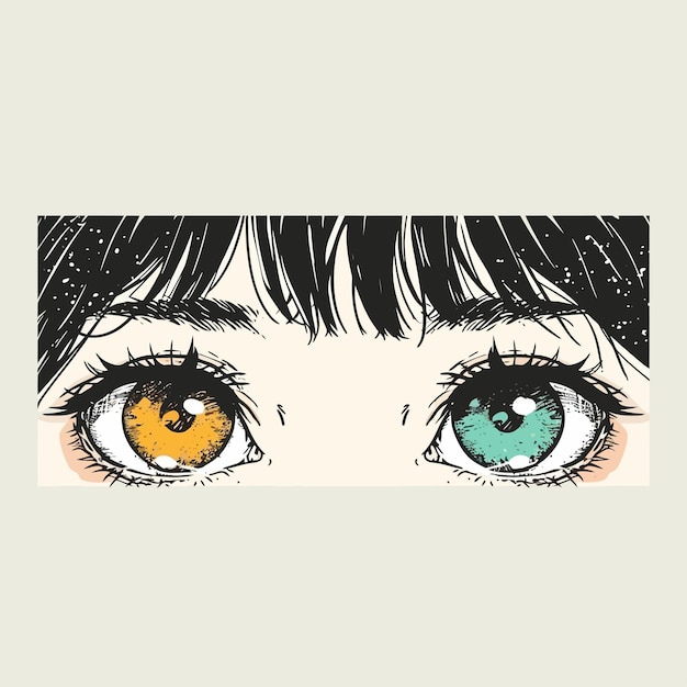 Olhos de menina de manga