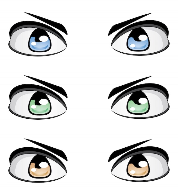 Olhos masculinos coloridos ilustração stock. Ilustração de cartoon -  35243408