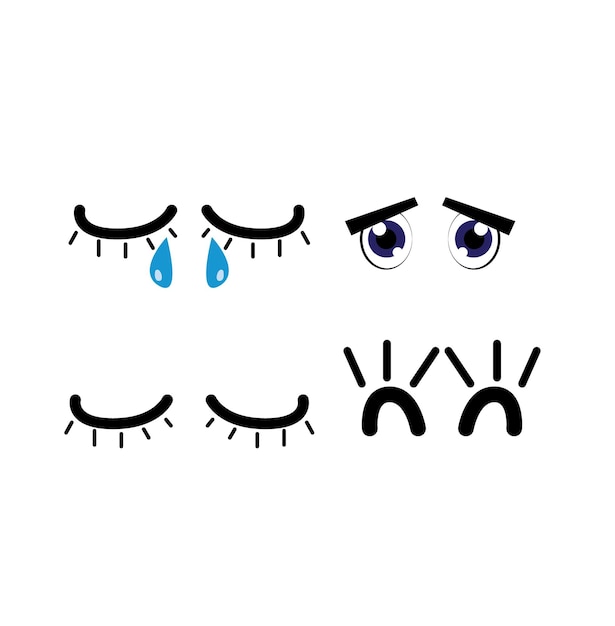 olhos tristes de anime 11210957 Vetor no Vecteezy