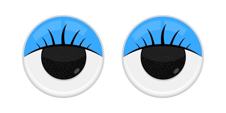 Vetor olhos vacilantes de segurança de brinquedo de plástico ilustração vetorial de design de estilo plano isolada em fundo branco
